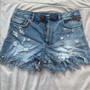 High waist jean shorts